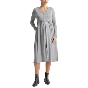 Lactation Wear Pregnant Women Dress 95% bamboo 5% spandex Organic cotton from organic origin Maternity Maxi Dress
