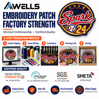 Écusson brodé personnalisé Baseball Crew Spark 24, emblème d'équipe pour vestes, casquettes, sacs et vêtements de sport AWELLS