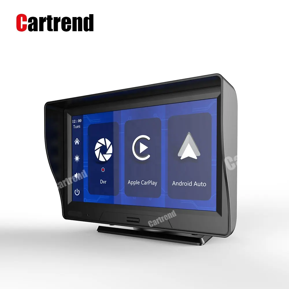 Draadloze Carplay Monitor Met Dvr Camera Recorder Android Auto Screen Navigatie Touch Display Reverse Cam Multimedia Speler