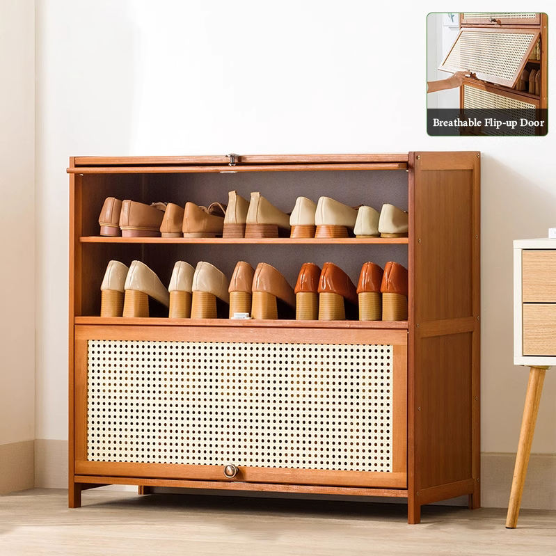 Best Selling Rattan Shoe Cabinet Modern Space-Saving Design for