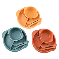 Assiette d'alimentation pour bébé en plastique écologique mignonne, directement de l'usine, pour le repas, plateau tout-en-un, vaisselle pour tout-petits, qualité alimentaire, lave-vaisselle