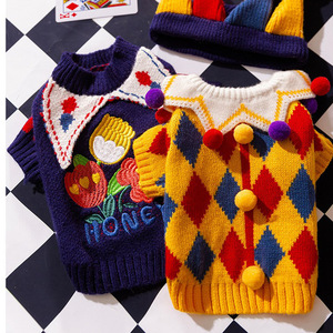 शरद ऋतु गर्म प्यारी शैली बिल्ली छोटे कुत्ते टेडी स्वेटर बुना पॉलिएस्टर कपास नरम पालतू कपड़े - Product Image 1