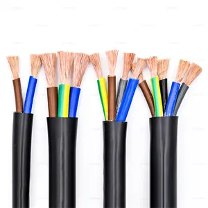 Copper Conductor Royal Cord Flexible Cable RVV, 2 3 4 5 Core 0.75 1 1.5 2.5 4 6mm Electrical Cable Wire H05VV-F Power Cable