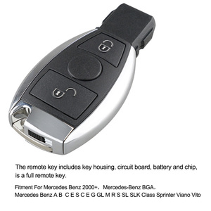 Clé de voiture intelligente non coupée <span class=keywords><strong>Mercedes</strong></span> Benz, télécommande pliable à 2 boutons avec puce BGA, pour classes E, S, G, CLK, SLK, ML 2000+, 433 MHz, lame non coupée - Product Image 2