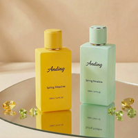 Botella de Perfume Rectangular Vacía de Vidrio de Lujo de 100 ml, Color Ámbar Dorado, Personalizable, de Alta Calidad, al por Mayor, del Fabricante Anding