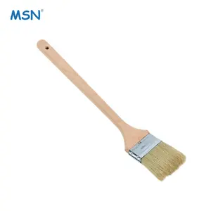 MSN1330 pinceau pour radiateur à long manche courbé en bois pur poils pinceaux en laine pinceau pour radiateur multi-angle