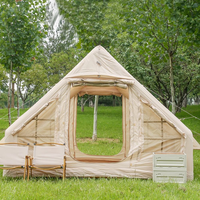 Grande Tente gonflable de luxe à une chambre à coucher pour le camping haut de gamme en coton avec contreventement droit