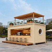 Maison conteneur extensible, facile à assembler, bâtiment mobile modulaire personnalisé de 20 pieds / 40 pieds pour café, bar et pâtisserie