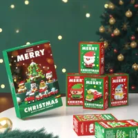 Cadeaux promotionnels de Noël, série de blocs de construction, puzzle de Père Noël et rennes, briques d'assemblage en plastique, jouets de table portables pour enfants