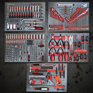 Ensemble d'outils de réparation automobile en acier au carbone de 369 pièces avec boîte de rangement EVA, clé à cliquet à 72 dents, kit de douilles pour l'entretien des véhicules - Product Image 1