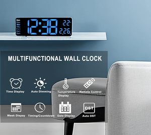 Modern Anniversary Home Decor Multi-functional Large <b>LED</b> LUMINOVA Brightness Adjustable Battery Operated DST Timer Digital <b>Clock</b> - Product Image 6
