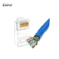 Cable Ethernet UTP CAT6A de alta velocidad con manga en T y Marco en forma de I Conector RJ45 4 up 4 Down Bloques de terminales Equipo de red