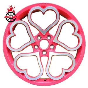 Bolun 18 inch 19 inch Pink Monoblock 5 Split Spoke 5 Hole 5x112 5x114.3 5x120 Forged Alloy Heart Wheel Rims for Luxury Car