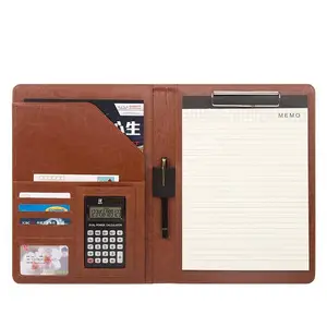 A4 PU Da Hội Nghị Thư Mục Danh Mục Đầu Tư Kinh Doanh Padfolio Với Máy Tính