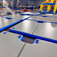 Île flottante commerciale en PVC antidérapante pour 6 personnes, parc aquatique gonflable pour jet-ski