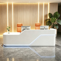 Comptoir de réception au design minimaliste et moderne, comptoir de caisse en MDF, ensemble complet pour les magasins, les hôtels, les salons de beauté, les bars