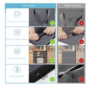 1/2 Stück 90 L Mehrzweck-grauer zusammenklappbarer Aufbewahrungsbeutel - Großkapazitäts-Organisator mit Klarsichtfenster Kleidungsbeutel - Product Image 5