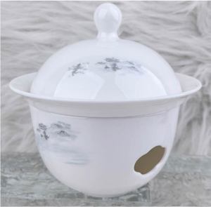Service de table en porcelaine fine 45% de luxe, motif paysage gris en style tuque d'encre, vaisselle en céramique pour hôtels, mariages, traiteurs et hôtels 5 étoiles - Product Image 4