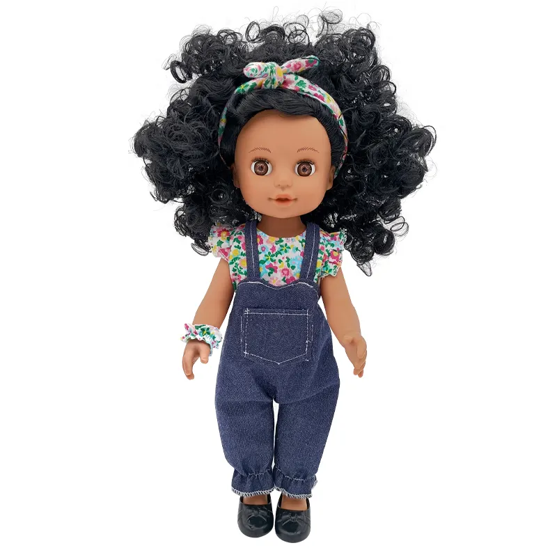 Wholesale big vinyl black baby girl dolls 14 inch for kids with music
