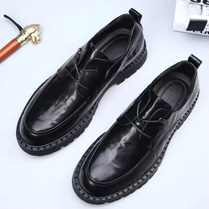 Zapatos de Hombre de Cuero Genuino, Estilo Británico, Modernos, Formales de Negocios, con Cordones, Punta en Pico, Derby, para Boda, Otoño, Diseño Sólido, Cómodos - Product Image 2