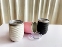 Tazas de Café Reutilizables con Forma de Huevo, Lindas y Coloridas, de Acero Inoxidable y Plástico, a Prueba de Fugas, Ecológicas, en Oferta