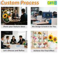 CAYI OEM ODM Bouquet de Fleurs Jouet Faites Votre Propre Ensembles de Blocs de Construction Jouets de Fleurs Conception Personnalisée Jouet Pièces de Construction en Gros MOC