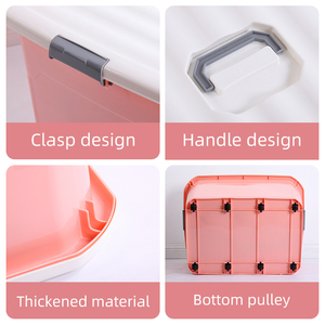 Grande capacità colorata scatola di immagazzinaggio in plastica mobile giocattoli per la casa <span class=keywords><strong>vestiti</strong></span> coperta portatile contenitore di plastica con coperchio - Product Image 6