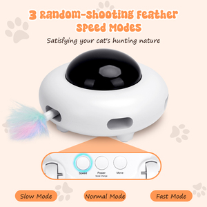 Nobleza giocattolo interattivo per gatti con piume eco-friendly Smart per interni con 3 modalità di gioco 5cm moderno stile di animazione classica - Product Image 5