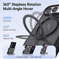 Étui pliable pour iPhone Duo 18 avec support anneau rotatif 360° et versions magnétiques, protection complète de la charnière, finition givrée, vente en gros