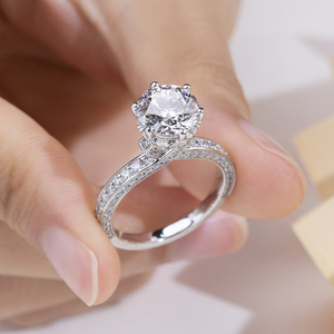 Bague de fiançailles pour femme MSR-2194 PT950 avec diamant rond taillé - Product Image 5