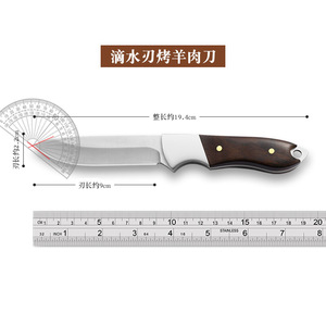 Cuchillo pequeño para exteriores Yangjiang, cuchillo de mano para carne, cuchillo con mango de madera y cabeza de acero, para pelar carne a mano, para cortar carne de barbacoa - Product Image 4