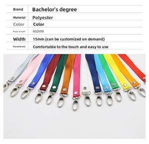 <b>Polyester</b> <b>Lanyard</b> Buckle Egg-Shaped Hook for ID Cards Student Cards Bus Passes Credentials-1.5cm Metal Buckle China Wholesale - Product Image 4