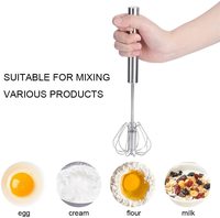 Mélangeur batteur à oeufs en acier inoxydable Kingwise vente chaude 10-12 pouces gadget de cuisine rotatif à main pas cher agitation semi-automatique