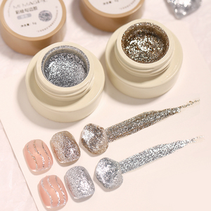 AILANUO Platinum High-Density Flash 5g Champagne Gold Silver Pull Line Edging UV Gel Nail Art Polish Bottle DIY - Product Image 2