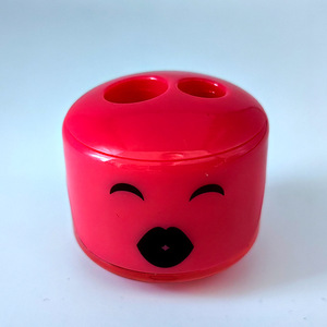 Standard Mini for Face Pattern Portable <b>Pencil</b> Sharpener with Dual Hole Four <b>Color</b> Options - Product Image 2