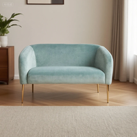 CARLFORD Fauteuils modernes en velours deux places, canapé de salon, fauteuils d'appoint écologiques pour salon