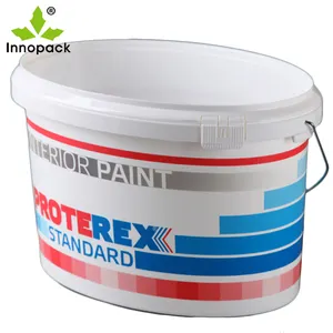 定制便宜的椭圆形15L食品级安全油漆白色塑料桶，带盖和手柄