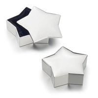 Boîte à bijoux de voyage en métal de couleur argent de qualité supérieure, de forme étoile, avec logo gravable personnalisé pour femmes