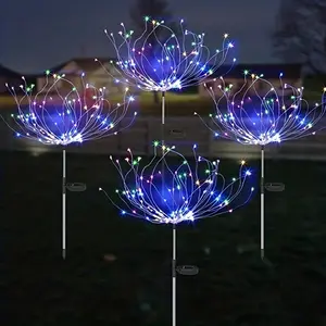 Luce colorata per fuochi d'artificio in filo di rame RGB per esterni da giardino impermeabile a LED solare per fuochi d'artificio