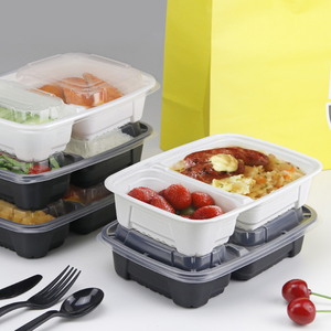 กล่องอาหารแบบนำกลับบ้านขนาด 32-<span class=keywords><strong>2</strong></span> ออนซ์ ย่อยสลายได้ทางชีวภาพ ถาด MFPP บรรจุภัณฑ์พลาสติกแบบใช้แล้วทิ้ง <span class=keywords><strong>2</strong></span> ช่อง สำหรับไมโครเวฟ - Product Image 1