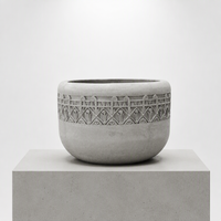 Pots à fleurs en fibro-ciment rustiques vintage européens personnalisés, durables, avec trou de drainage, légers, pour la maison, le jardin et le sol