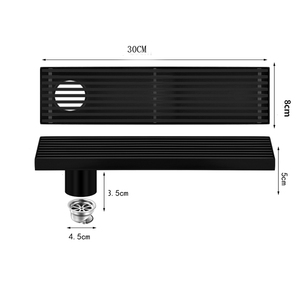 Desagüe de piso de ducha de <span class=keywords><strong>baño</strong></span> de acero inoxidable moderno negro mate de 300mm con diseño anticorrosión ecológico - Product Image 5