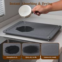 Tapis de drainage de cuisine, tapis rigide en terre de diatomée, plateau absorbant à séchage rapide pour lavabo, tapis de drainage pour assiettes de salle à manger