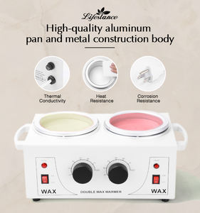 Lifestance vente chaude 1lb Double Pot noir métal bois chauffe-cire double Pot électrique cire fondre Machine utilisation du visage - Product Image 6