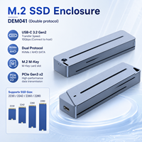 Boîtier SSD M.2 NVMe SATA sans outil, 10 Gbps, Type-C, en aluminium, pour disque dur externe, double protocole, 2280, 8 To