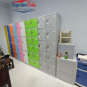 Meubles d'école modernes de petite taille, armoires à casiers en plastique ou en bois de différentes couleurs pour la maternelle, assemblées avec un type de serrure en option - Product Image 6