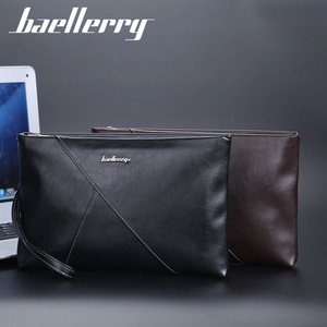 กระเป๋าคลัทช์ผู้ชายแบรนด์ Baellerry หนัง PU ความจุขนาดใหญ่ กระเป๋าถือสำหรับเดินทางธุรกิจ พร้อมซิป สีพื้น สีดำ สีกาแฟ - Product Image 4