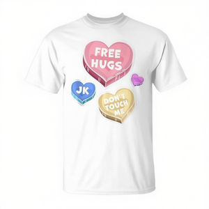 T-shirt débardeur Saint-Valentin Cœurs – Câlins Gratuits, Moi, je plaisse ! Ne me touchez pas – Vêtements Promotionnels - Product Image 2