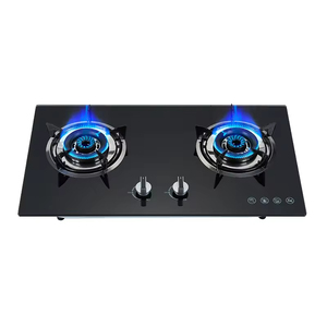 Piano Cottura a <span class=keywords><strong>Gas</strong></span> a 2 Fuochi per Uso Domestico e Commerciale, in Vetro Temperato, da Incasso, Fornello a <span class=keywords><strong>Gas</strong></span> Intelligente - Product Image 6