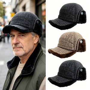 Chapeau de baseball en peluche édition coréenne automne-hiver, coupe-vent avec protection des oreilles, style Lei Feng, pour le ski et le cyclisme - Product Image 2
